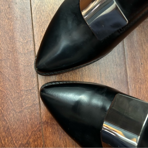 Jeffrey Campbell Wilhelm Box Silver Black Heeled Loafers, Pointed Toes, Size 8 - Picture 8 of 16